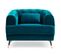 Fauteuil Capitonné En Velours "glamour" 93cm Bleu