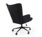 Fauteuil De Bureau Velours "verner" 96cm Noir