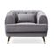 Fauteuil Capitonné En Velours "glamour" 93cm Gris