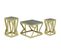 Lot De 3 Tables D'appoint "zeli" 63cm Or