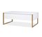 Table Basse Design "valentin" 90cm Blanc et Or