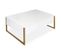 Table Basse Design "valentin" 90cm Blanc et Or