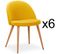 Lot De 6 Chaises Scandinaves Maury Tissu Jaune