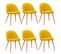 Lot De 6 Chaises Scandinaves Maury Tissu Jaune