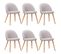 Lot De 6 Chaises Scandinaves Tissu "morro" 78cm Gris Clair