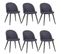 Lot De 6 Chaises Scandinaves "morro" 78cm Gris