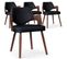 Lot De 4 Chaises Design "aley" 72cm Noir et Noisette