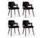 Lot De 4 Chaises Design "aley" 72cm Noir et Noisette