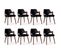 Lot De 8 Chaises Design "aley" 72cm Noir et Noisette