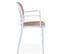 Lot De 2 Chaises Empilables Chapline Polypropylène Effet Cannage Beige Et Blanc