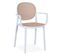 Lot De 2 Chaises Empilables Chapline Polypropylène Effet Cannage Beige Et Blanc