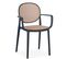 Lot De 2 Chaises Empilables Chapline Polypropylène Effet Cannage Beige Et Noir