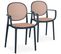 Lot De 2 Chaises Empilables Chapline Polypropylène Effet Cannage Beige Et Noir