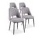 Lot De 4 Chaises Design Bouclette "elfire" Gris