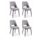 Lot De 4 Chaises Design Bouclette "elfire" Gris