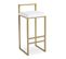 Tabouret De Bar Bouclette "dakota" 80cm Crème et Or