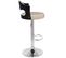 Lot De 6 Chaises De Bar "wilson" 110cm Noir et Beige