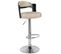 Lot De 6 Chaises De Bar "wilson" 110cm Noir et Beige