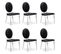 Lot De 6 Chaises Médaillon "tatianna" 90cm Noir