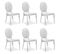 Lot De 6 Chaises Médaillon "tatianna" 90cm Blanc