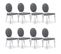 Lot De 8 Chaises Médaillon Sofia Simili Gris