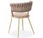 Lot De 2 Chaises Design "sierra" 78cm Taupe et Or