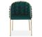 Lot De 2 Chaises Design "elvire" 79cm Vert et Or