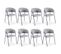 Lot De 8 Chaises En Bouclette "batora" 79cm Gris et Noir