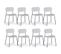 Lot De 8 Chaises Design "tyler" 80cm Gris