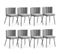 Lot De 8 Chaises Design Bouclette "irina" 79cm Gris