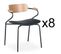 Lot De 8 Chaises Design "lexi" 74cm Noir