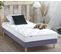 Ensemble Matelas Mousse Haute Resilience Accueil Latex 3 Zones Essence +sommier 90x190 Bleu Denim