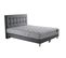 Ensemble Comete + Tete De Lit Capitonnee Matelas Ressorts Ensaches Gris Souris 140x190cm