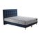 Ensemble Comete + Tete De Lit Capitonnee Matelas Ressorts Ensaches Bleu Marine 160x200cm