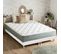 Ensemble Matelas Ressort 7 Zones Hygge + Sommier + Couette + Oreillers 2x80 X 200 Cm Blanc