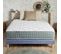 Ensemble Matelas Ressort 7 Zones Hygge + Sommier + Couette + Oreillers 160 X 200 Cm Bleu Denim