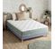 Ensemble Matelas Ressort 7 Zones Hygge + Sommier + Couette + Oreillers 160 X 200 Cm Bleu Denim