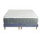 Ensemble Matelas Ressort 7 Zones Hygge + Sommier + Couette + Oreillers 2x80 X 200 Cm Bleu Denim