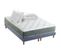 Ensemble Matelas Ressort 7 Zones Hygge + Sommier + Couette + Oreillers 2x80 X 200 Cm Bleu Denim