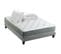 Ensemble Matelas Ressort 7 Zones Hygge + Sommier + Couette + Oreillers 140 X 190 Cm Gris Chiné