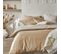 Housse De Couette Bicolore En Coton Beige 260x240