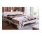 Lit double en bois de pin massif FSC avec tête de lit et sommier à lattes 140x200, blanc
