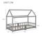 Lit enfant cabane 90x200 et sommier à lattes, protection contre les chutes, en bois massif de pin