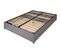 Lit Coffre Savio - 140x190 - Tissu Déco Gris Clair - 36 Lattes Bois - Gain De Place