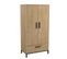 Ensemble Lit Adulte Craft 140x190/200 Cm + 2 Chevets + Armoire - Mélaminé - Décor Chene Hamilton