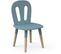 Set 1 Table + 2 Chaises Firmiana - Style Scandinave - Coloris : Bleu Orage Et Bois Naturel