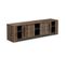 Meuble Tv Monaco 2 Portes Coulissantes + 3 Étagères - Décor Bois Oak Et Noir - L184.5xp42.3xh51.8cm