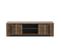 Meuble Tv Monaco 2 Portes Coulissantes + 3 Étagères - Décor Bois Oak Et Noir - L184.5xp42.3xh51.8cm