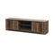 Meuble Tv Monaco 2 Portes Coulissantes + 3 Étagères - Décor Bois Oak Et Noir - L184.5xp42.3xh51.8cm