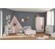 Bureau 1 porte et 1 niche ETOILES 2 Gris, rose et blanc